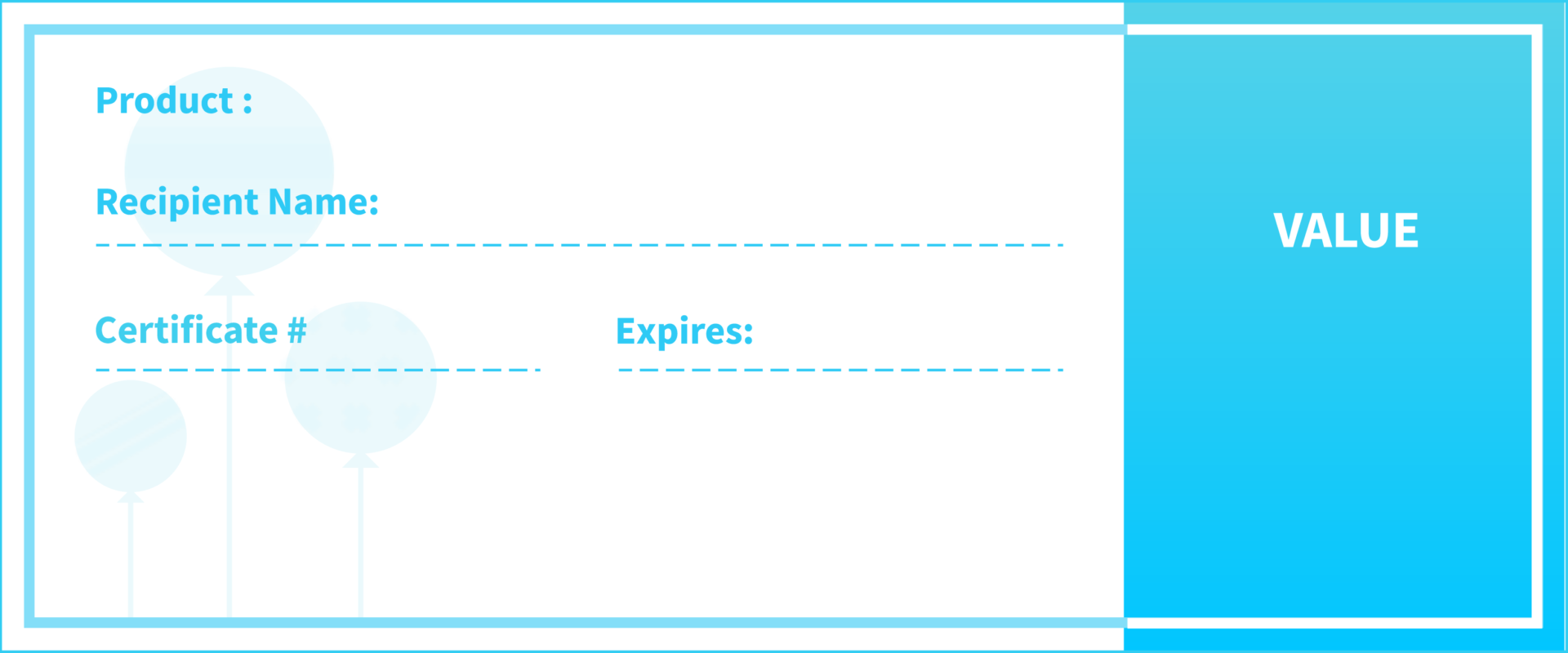 A blank blue and white certificate template with decorative corners.